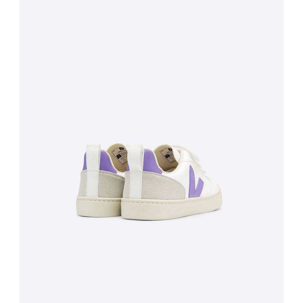 White/Purple Kids' Veja V-10 CWL Sneakers | AU 867RVD